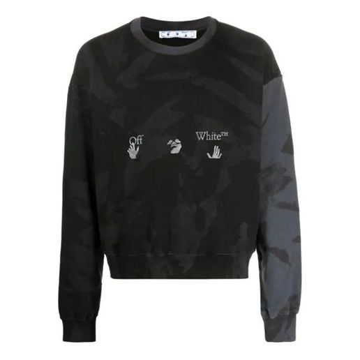 Off-White SS21 Camouflage Printing Logo Round Neck Black OMBA035R21FLE0011009