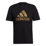 adidas M Leo Lg T Leopard print Logo Printing Sports Round Neck Short Sleeve Black GL2396