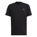 adidas Logo Printing Solid Color Stripe Casual Short Sleeve Black HD4323