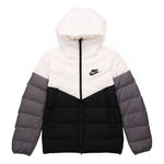 Nike Sportswear NSW Down Fill Colorblock Casual Sports Hooded Jacket Down Jacket Black White CU0226-100