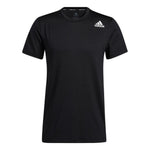 Men's adidas Solid Color Alphabet Logo Round Neck Pullover Sports Short Sleeve Black T-Shirt GU6388