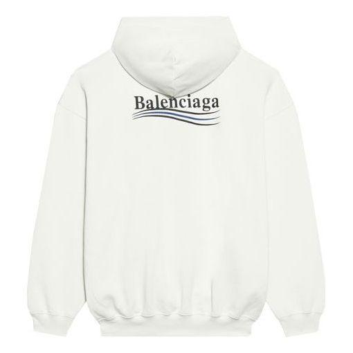 (WMNS) Balenciaga FW21 Political Campaign Printing Hoodie White 578135TKVI99084