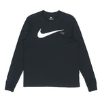 Men's Nike Large Logo Printing Sports Round Neck Pullover Black DD3375-010
