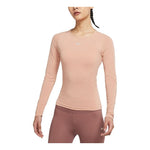 (WMNS) Nike Solid Color Round Neck Slim Fit Long Sleeves Pink Gym Clothes DD0594-609