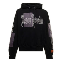 HERON PRESTON FW22 Logo-print Cotton Hoodie 'Black' HMBB024F22JER0021009
