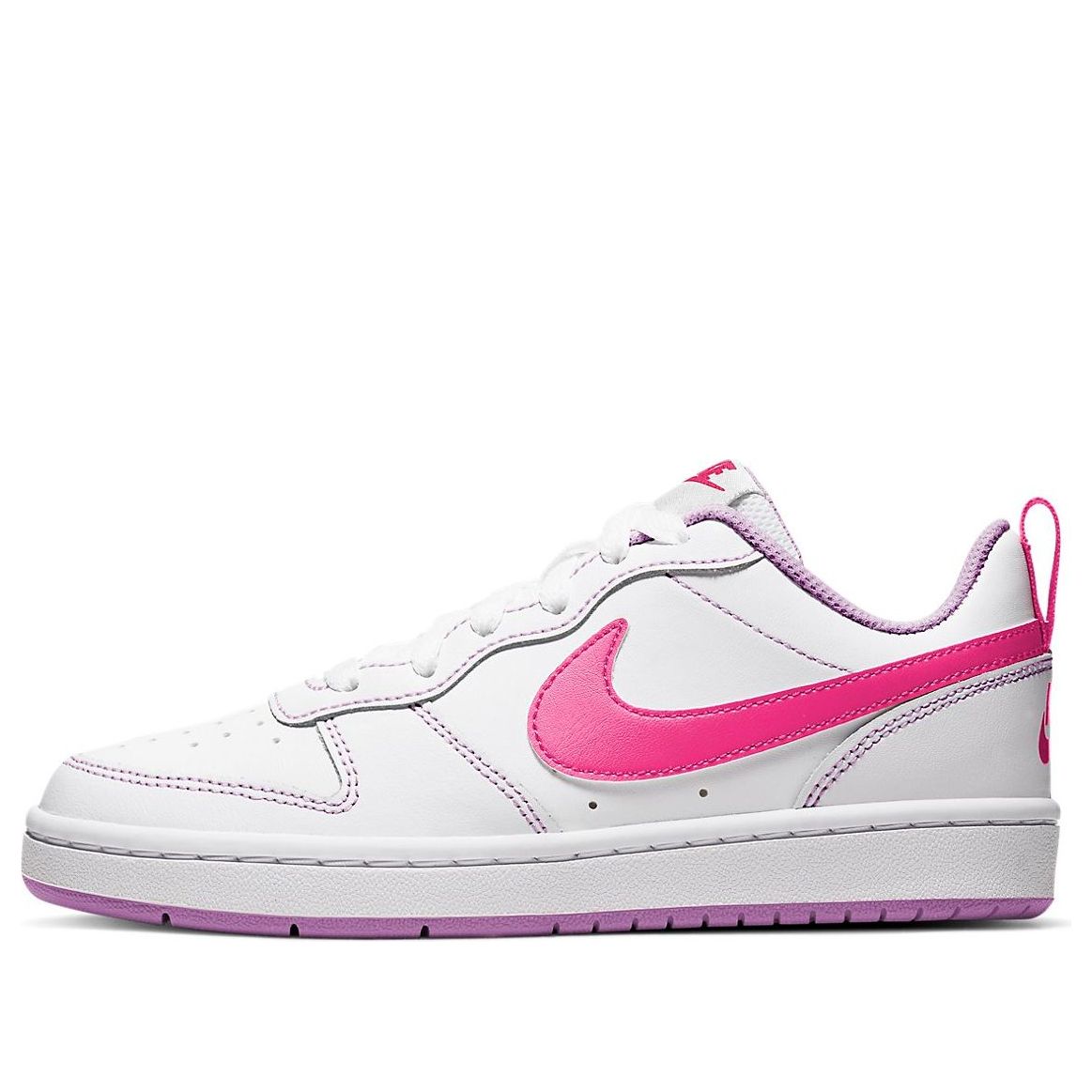 (GS) Nike Court Borough Low 2 'White Hyper Pink' BQ5448-111