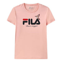 (WMNS) FILA Logo Alphabet Sports Skin Friendly Short Sleeve Pink F11W128109F-PK