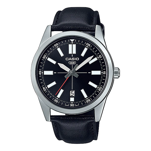 Casio Dress Pointer Display Analog Watch 'Black Silver White' MTP-VD02L-1E