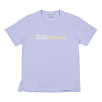 (WMNS) New Balance Logo Printing Casual Sports Short Sleeve Version Purple NEA2E032-DV