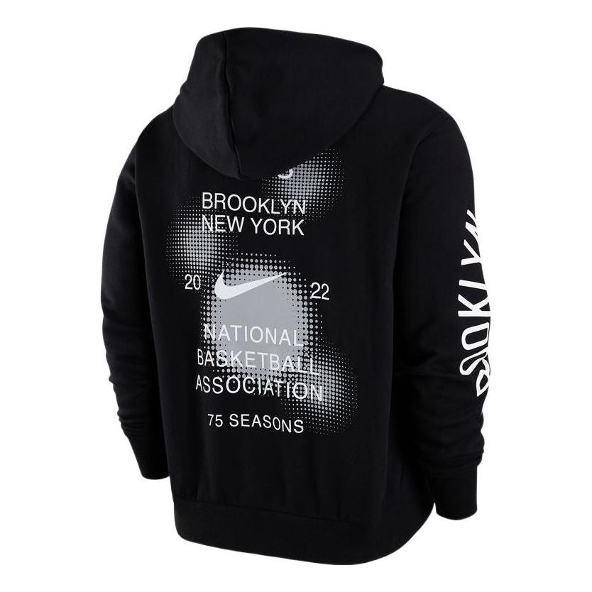 Men's Nike Brooklyn Nets Casual Sports Fleece Pullover Black DH9444-010
