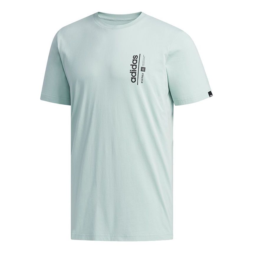 adidas M Symb T Printing Sports Round Neck Short Sleeve Green FM6085