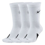 Nike Everyday Crew Basketball Sports Quick Dry Mid Tops Socks Unisex 3 Pairs White DA2123-100