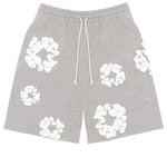 Denim Tears Cotton Wreath Logo Shorts 'Grey White' 402-070-30