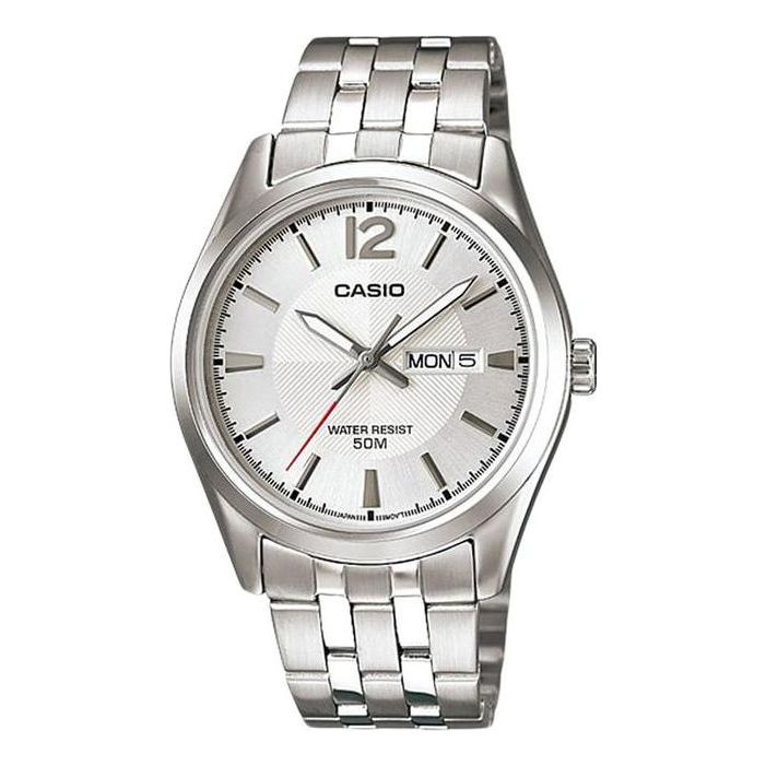 Casio Waterproof Fashion Stylish Analog Watch 'White Silver Metallic' MTP-1335D-7A