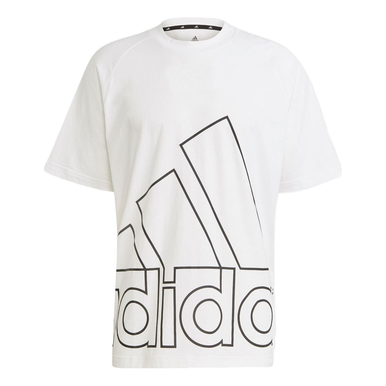 adidas U Big Logo T Sports Stylish Printing Round Neck Short Sleeve White GU4290