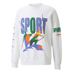 PUMA x Butter Goods Unisex Printing Round-neck Sweatshirt White 532440-02