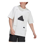 Men's adidas New Oversized Tee Logo Loose Pullover Round Neck Short Sleeve White T-Shirt HG2057