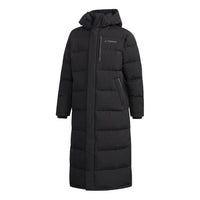 adidas Xplr Dwn Bench Stay Warm Solid Color mid-length hooded down Jacket Black FJ9241