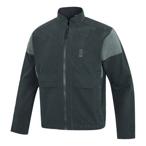 Men's adidas Wj 2.0 Wv Jkt Sports Color Block Casual Stand Collar Jacket Green HM5173