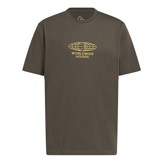 adidas Worldwide Hoops Globe Basketball Printed T-Shirt 'Shadow Olive' IC1874