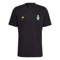 adidas Printing logo Round Neck Short Sleeve Black HG1400