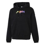(WMNS) PUMA Downtown Printing Logo Hoodie Black 533049-51