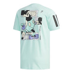 adidas neo M Mcky&mnn T1 Casual Sports Round Neck Cartoon Printing Short Sleeve Green EI4541