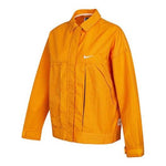 (WMNS) Nike Sportswear Swoosh Back Logo Printing Woven Jacket Yellow DM6204-738