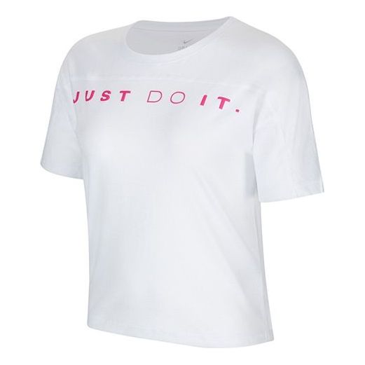 (WMNS) Nike Miler Printing Round-neck White CT6971-100