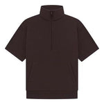 Fear of God Essentials Seal 3/4 Half Zip Sweatshirt 'Dark Brown' 125BT224095F