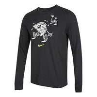 Men's Nike Training Athleisure Casual Sports Long Sleeves Round Neck Black T-Shirt DM5693-045