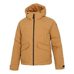 Men's adidas Big Baffle Jkt Casual Sports Zipper Cardigan Hooded Down Jacket Turmeric GQ2506