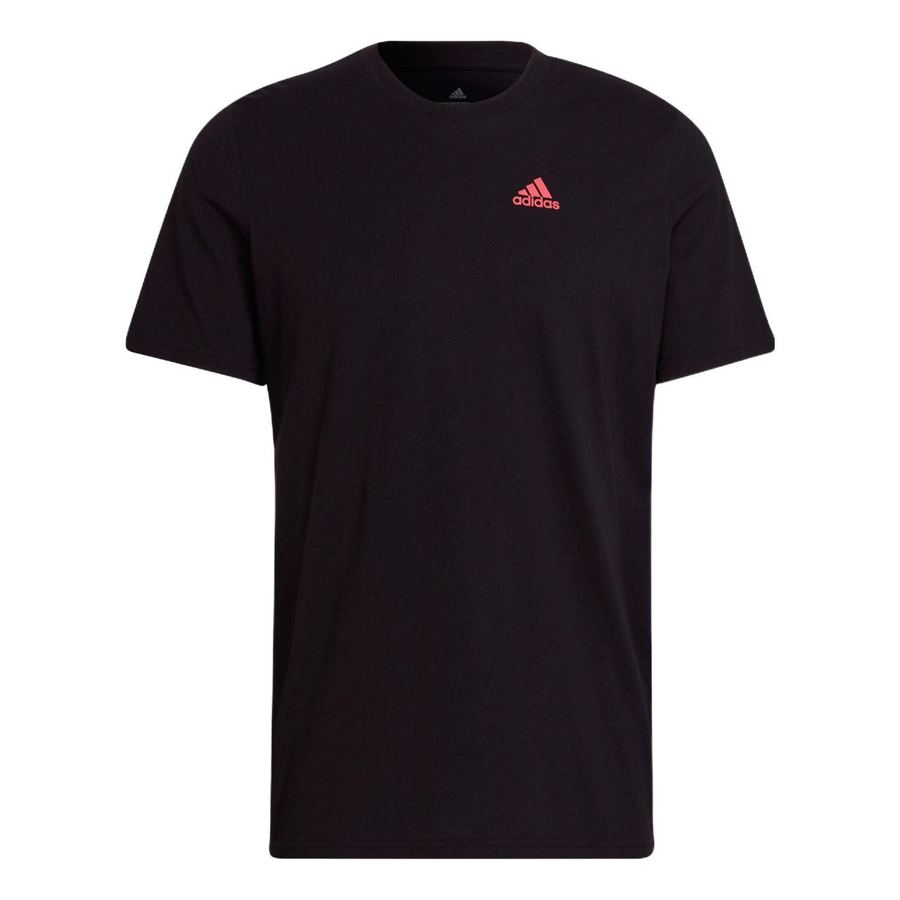 adidas Solid Color Logo Round Neck Short Sleeve Unisex Black HA0976