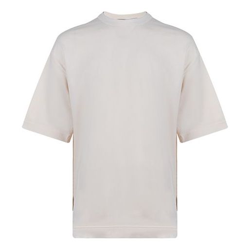 Men's Y-3 SS21 Rear Logo Printing Round Neck Short Sleeve Creamy White T-Shirt GV6082