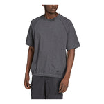Men's adidas Solid Color Round Neck Straight Short Sleeve Dark Grey T-Shirt HD4790