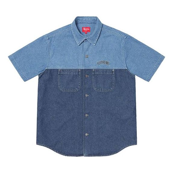 Supreme 2-Tone Denim S/S Shirt 'Navy Teal' SUP-SS19-10026