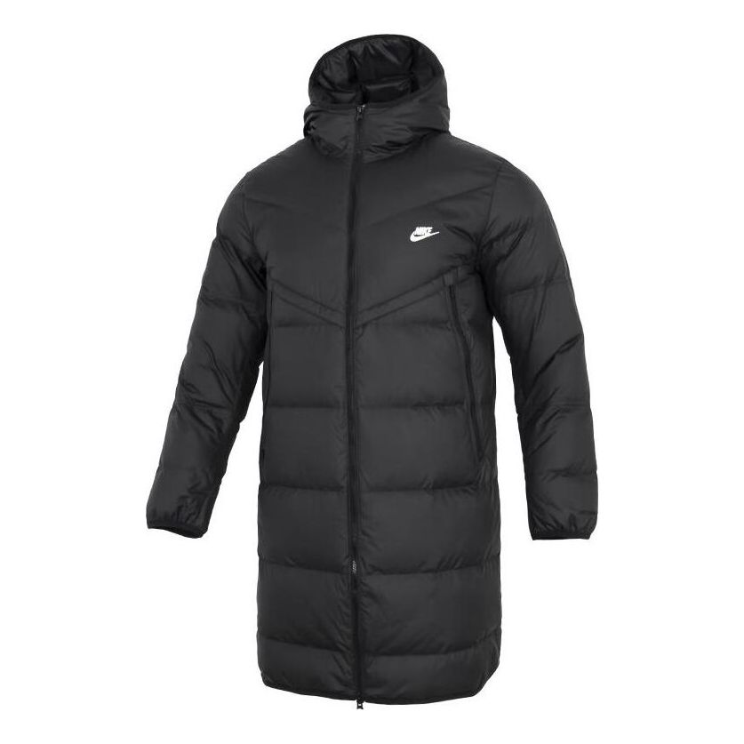 Nike Hooded Puffer Long Coat 'Black' DV1134-010