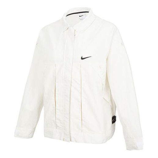 (WMNS) Nike SS22 Sportswear Woven Jacket 'Phantom White Grey' DM6204-030
