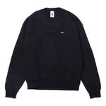 Nike Lab Fleece Crew Solid Color Stay Warm Sports Round Neck Pullover Black DA0318-010