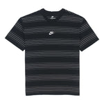 Men's Nike Brand logo Stripe Round Neck Short Sleeve Black T-Shirt DQ1117-010