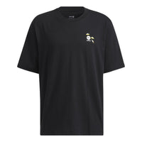adidas neo M Sw Arc Slgn T Alphabet Sports Short Sleeve Couple Style Black HC9748
