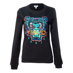 (WMNS) KENZO Embroidered Tiger Head Round Neck Black Hoodie F962SW7164X7-99