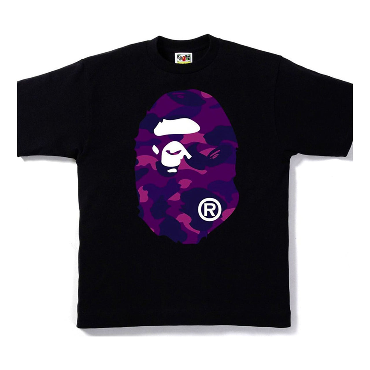 A Bathing Ape Camo Ape Head T-Shirt 'Black Purple' BAPE-SS18-016
