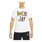 Men's Air Jordan Alphabet Cartoon Printing Round Neck Short Sleeve White T-Shirt DV5539-100