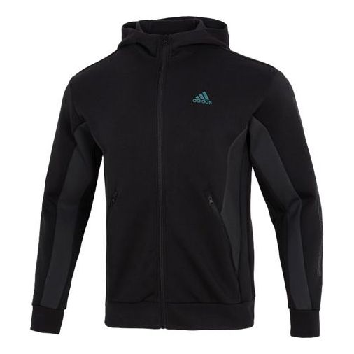 Men's adidas St Blok Knjkt Athleisure Casual Sports Solid Color Hooded Jacket Black HM2992