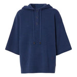 (WMNS) Burberry Cashmere Short Sleeve Hoodie Blue 80391611