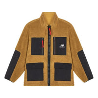 New Balance Men's New Balance Contrasting Colors Pocket Reversible Stand Collar Lamb's Wool Jacket Brown AMJ21349-INC