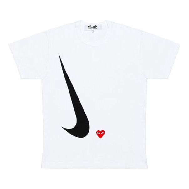 COMME des GARCONS PLAY x Nike Crossover play together Series Round Neck Short Sleeve Tee 'White' AE-T402-051-1