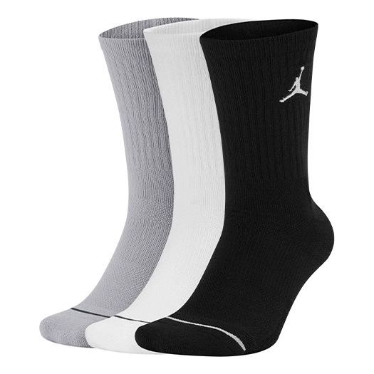 Air Jordan Everyday Max Crew Sports Socks Couple Style 'Black White Gray' SX5545-019
