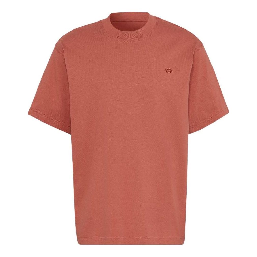 Men's adidas originals Small Logo Embroidered Solid Color Round Neck Short Sleeve T-Shirt HK0310